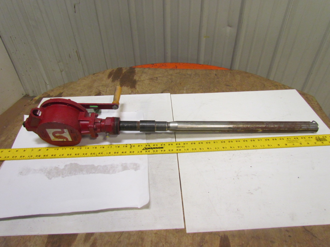 TUT.HILL 113 FILLRITE Rotary Hand Pump Telescoping Steel Suction Pipe