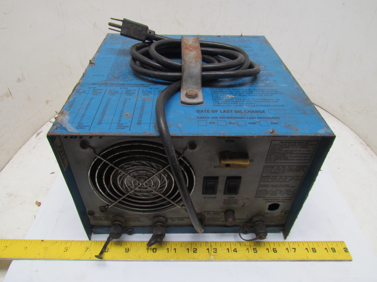 RRU30 Refrigerant Recovery Unit RRTi 110V 1.6A 1/6Hp eBay