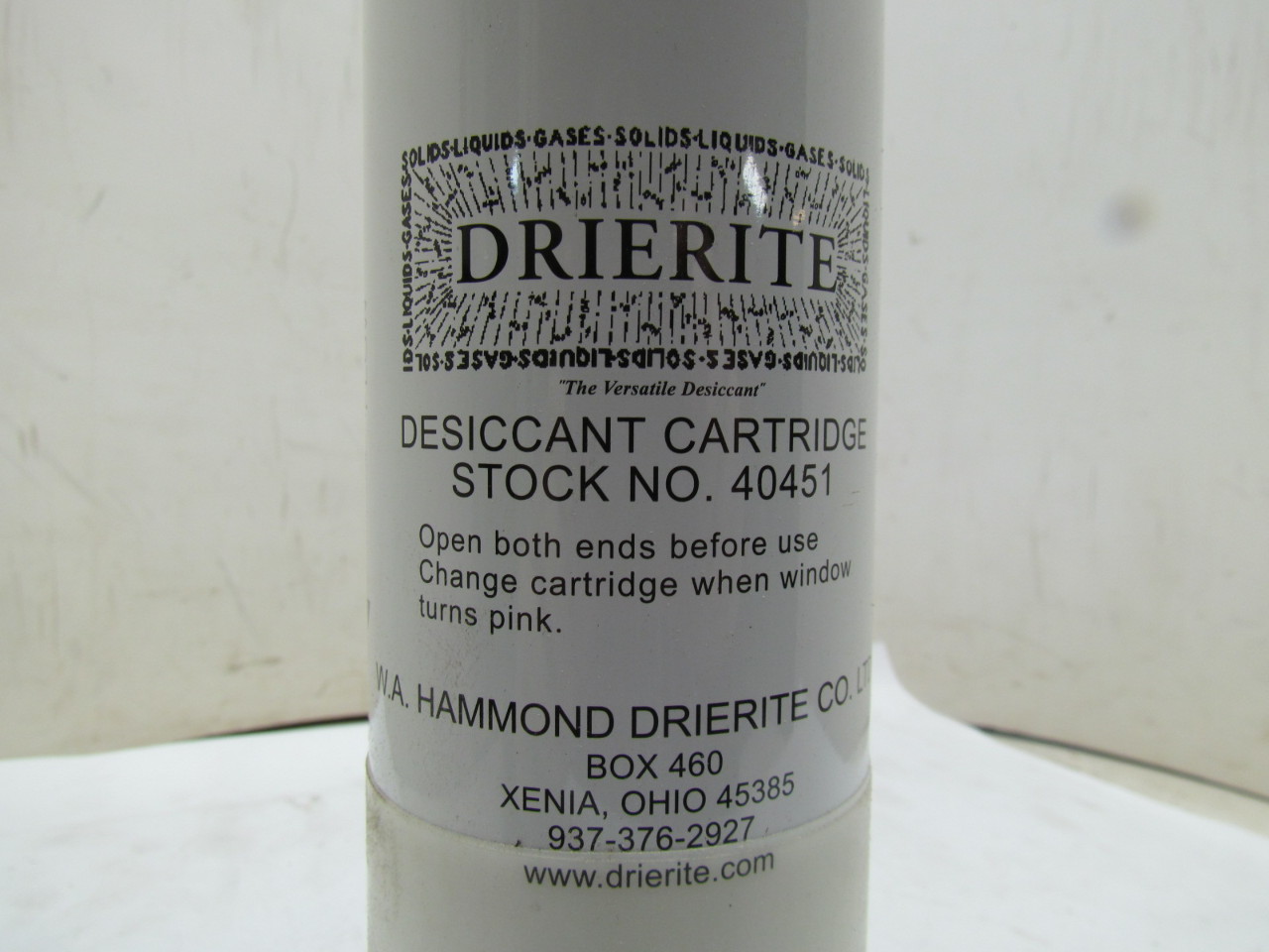 W.A. HAMMOND STOCK NO. 40451 Desiccant Cartridge to Prevent Moisture