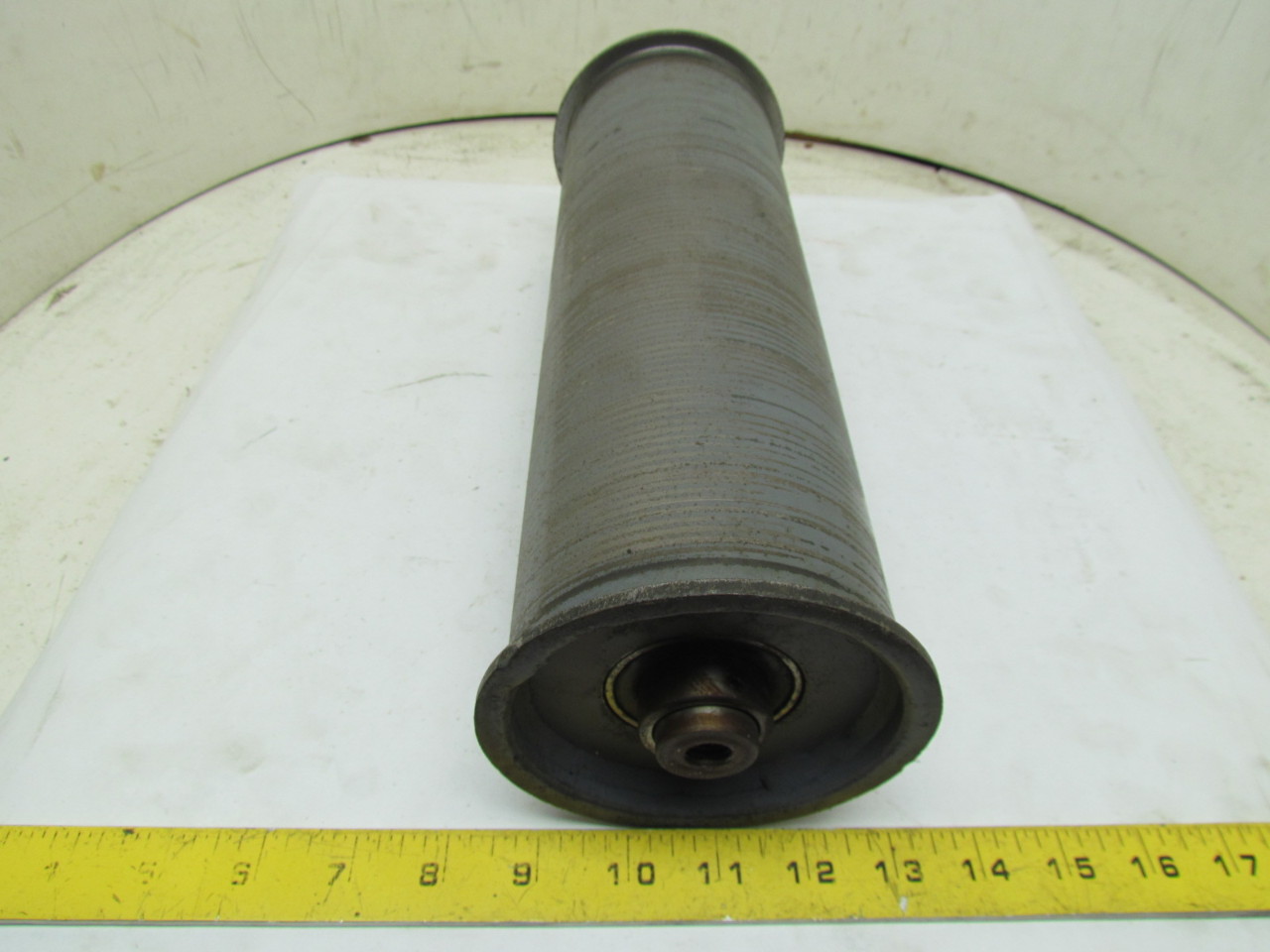 Steel Ball Bearing Conveyor Belt Pulley Roller 4" Dia 12"L Threaded
