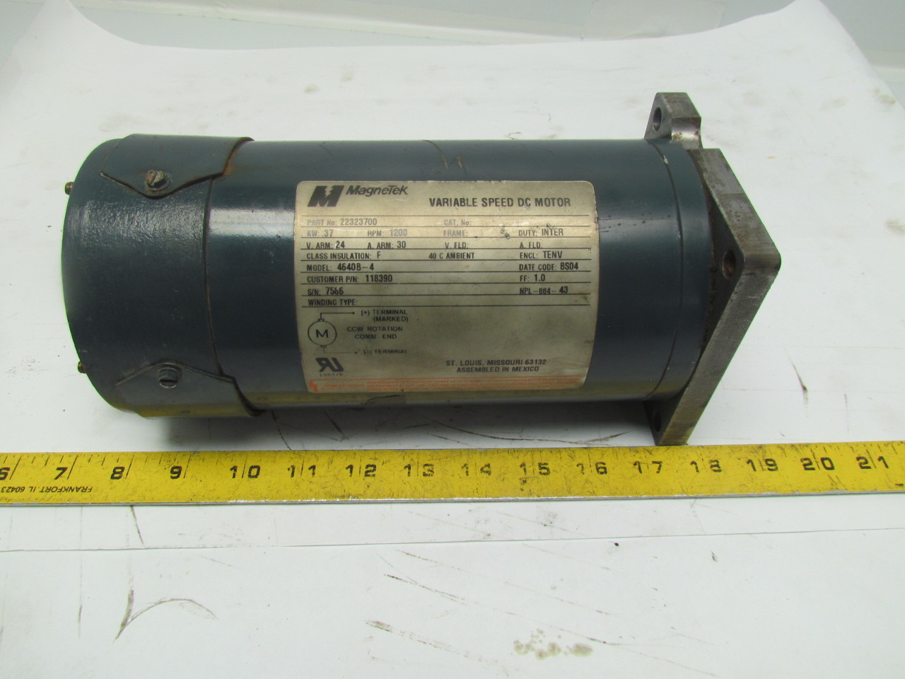 464OB4 22323700 Variable Speed DC Motor 1/2HP (.37KW) 1200RPM