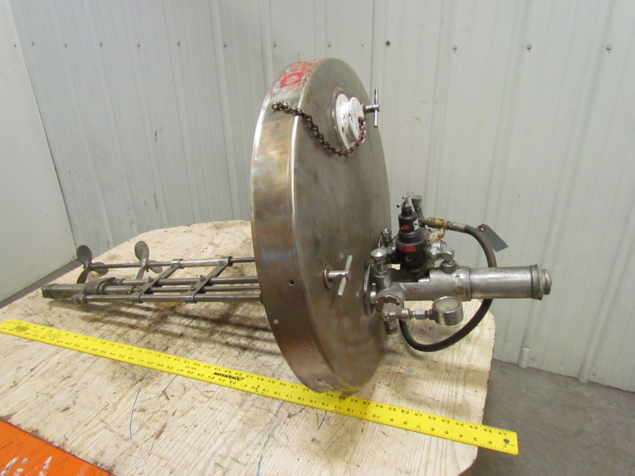 Graco 204546 Drum Barrel Pump Pneumatic W/2 Blade Agitator SS Cover eBay