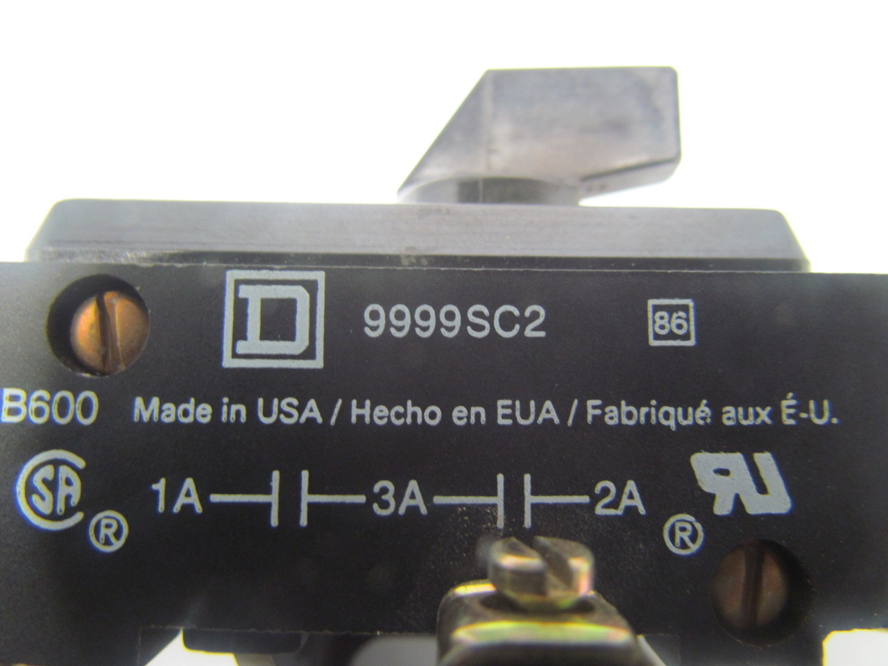 Square D 9999SC2 Hand/off/Auto Selector Switch 3Position Contactor/Starter