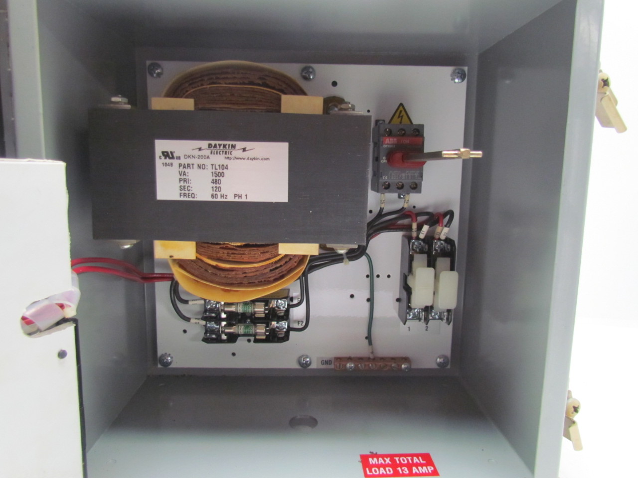 DayKin GPFS03 L Transformer Disconnect Switch Enclosure 1500VA 480