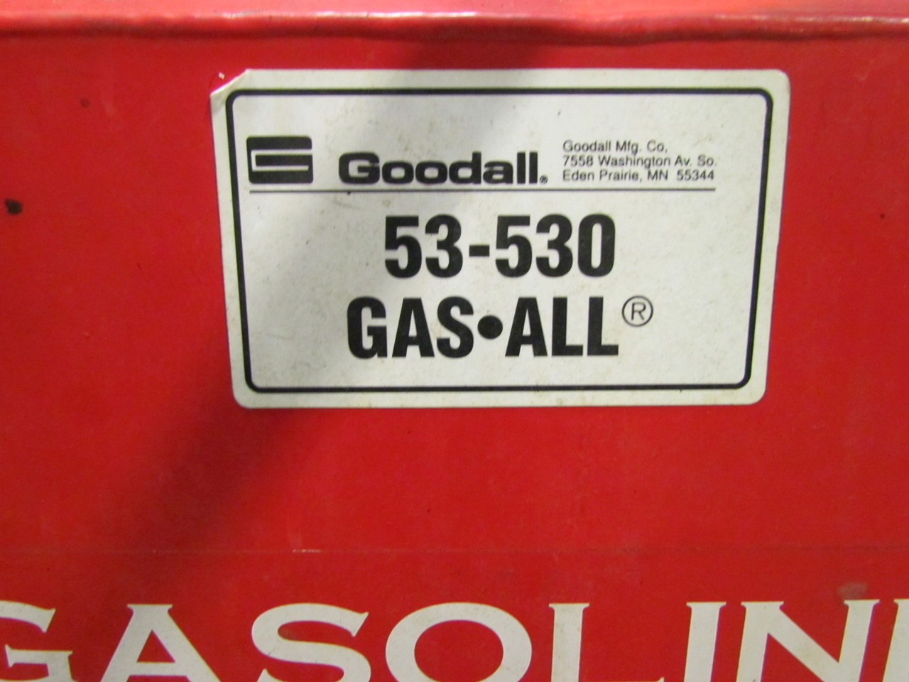 Goodall 53530 Gas Fuel Transfer & Storage Caddy Tank/w Ground wire