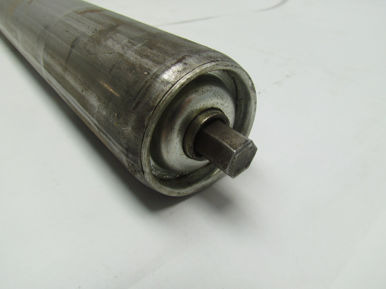 1.9 Dia Steel Gravity Conveyor Roller 223/4" Long 7/16" Hex Shaft