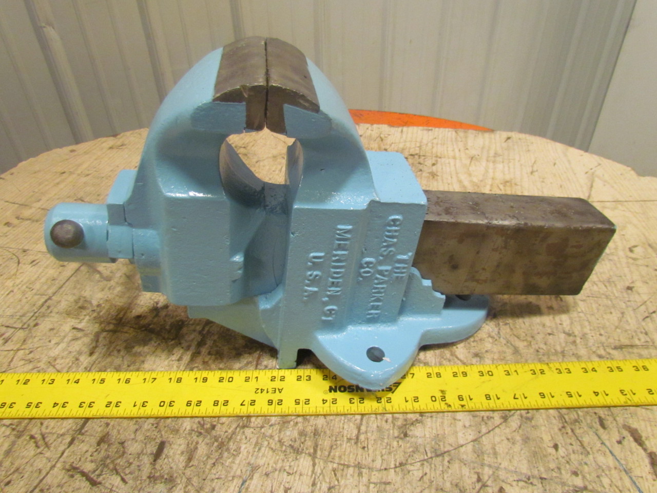 Chas Parker NO.955 5" Jaw Machinist Stationary Bench Vise Opens to 9