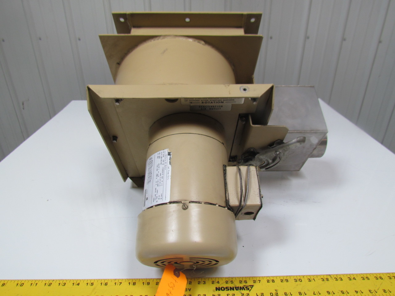 Exhaust Blower Fan W/Damper Forward Curve 1HP Motor 3PH 3450RPM 200230