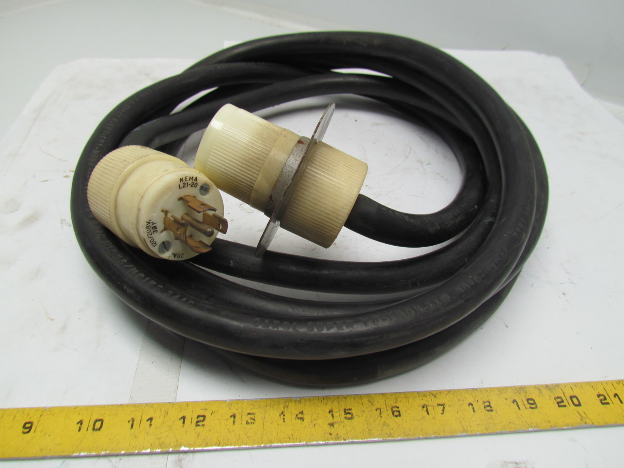Power Cord 10/5 Wire 16' 120/208V 20A 3PH NEMA L2120 Male & Female