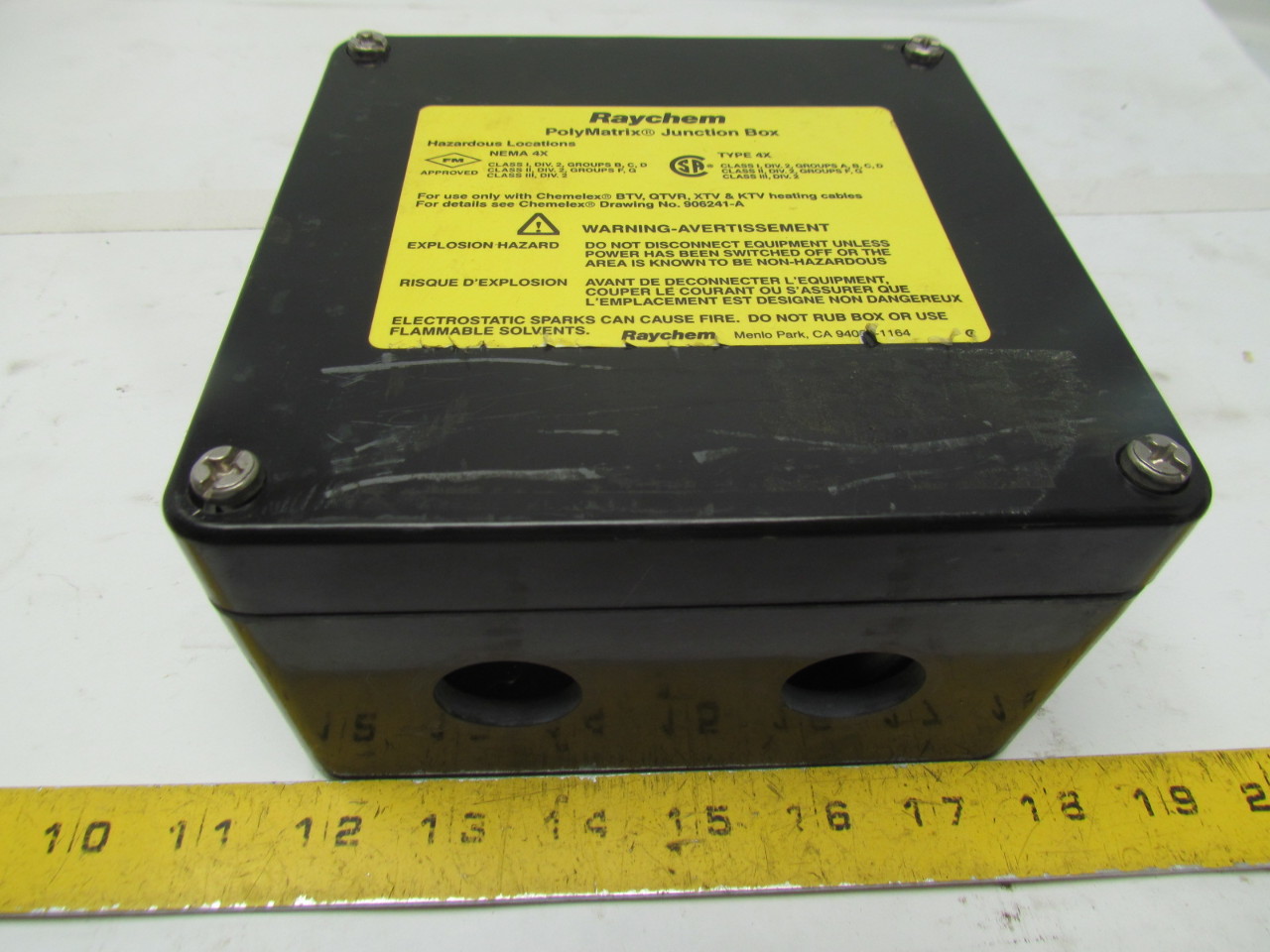 Raychem PolyMatrix Junction Box Double Entry 6"X6"X3" NEMA 4X eBay