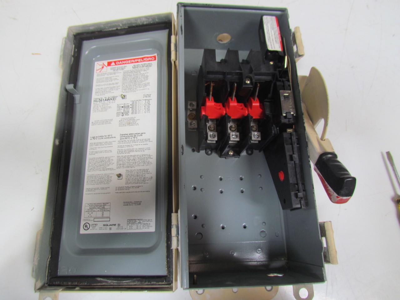 Square D HU361AWKEI Ser.F06 NonFusible Disconnect Switch 30Amp 50/60HZ 3 Pole eBay