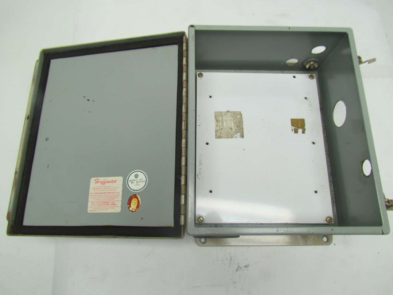 Hoffman 12X10X5" type 12 & 13 Electrical Enclosure With Backplate eBay