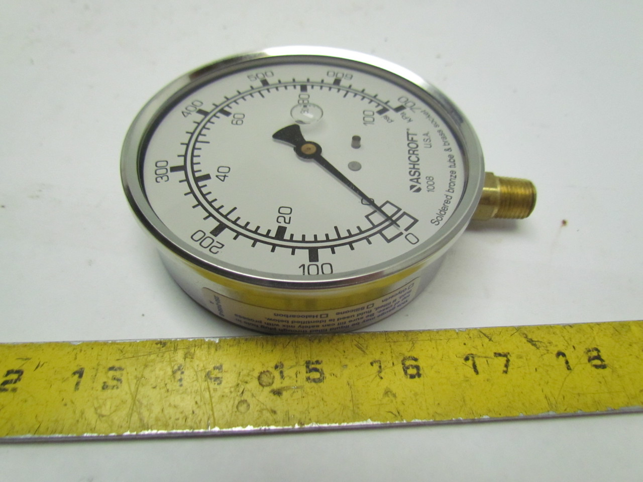Ashcroft 101008 A 02L 100mm 1/4"npt 0100psi Pressure Gauge Liquid Filled eBay