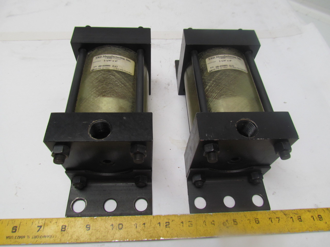 TRD BIMBA AIR/OIL Tank AT325x4 31/4"bore 4"stroke 250psi air max lot of 2