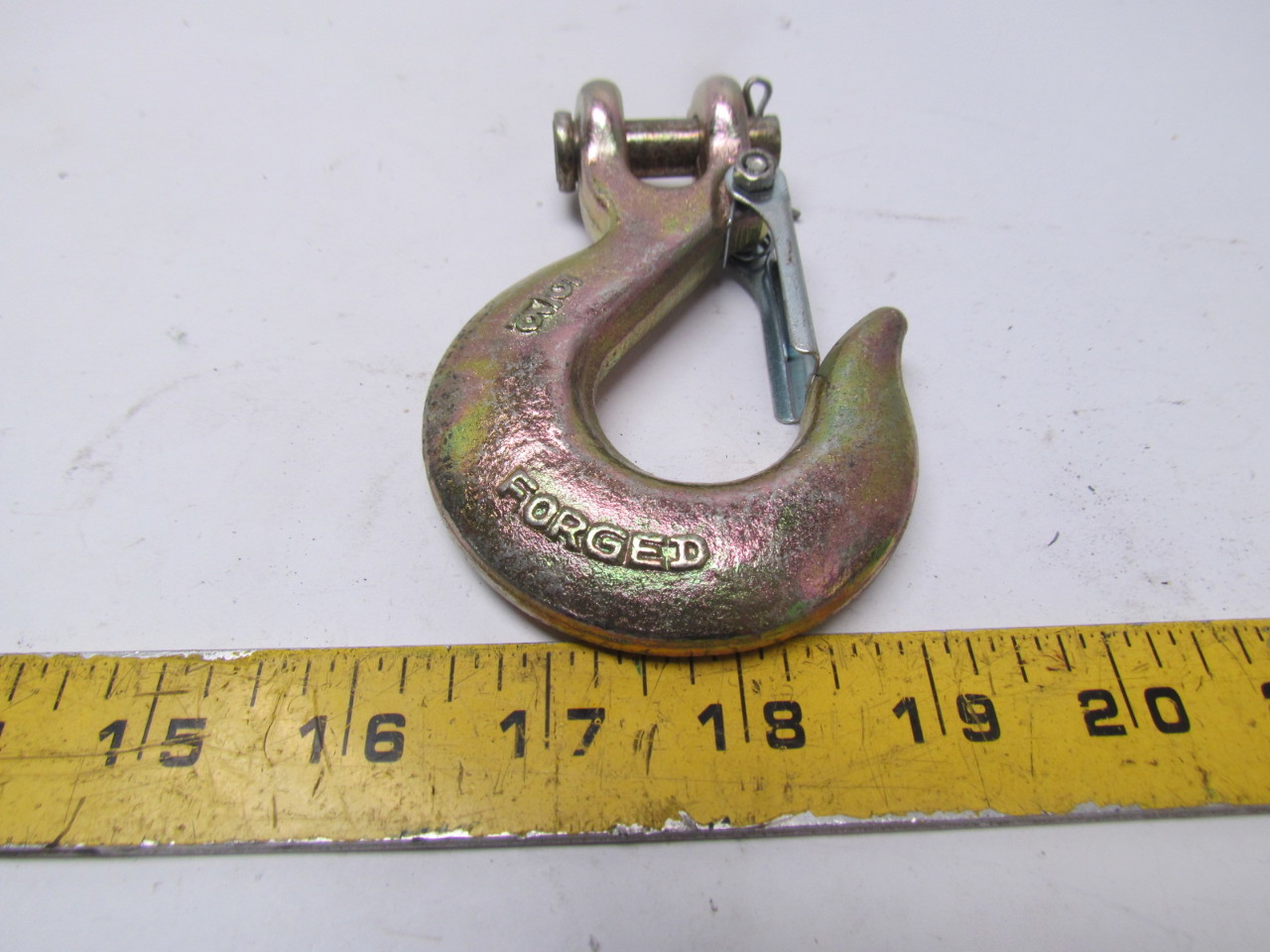 Tow Hooks Trailer Safety Hooks 5/16 Inch Clevis Slip Hook With Safety Latch, 5/16 G70 Chain Hook 5 16 Safety Hook Latch Forged G70 18 000 Lb Capacity Trailer Truck Transport Tow