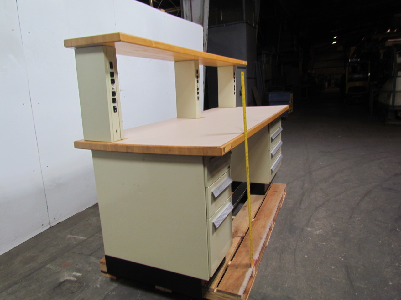 Sturdilite 2 Pedestal Lab/Workbench 2 Sets of Drawers Riser w/Oulets