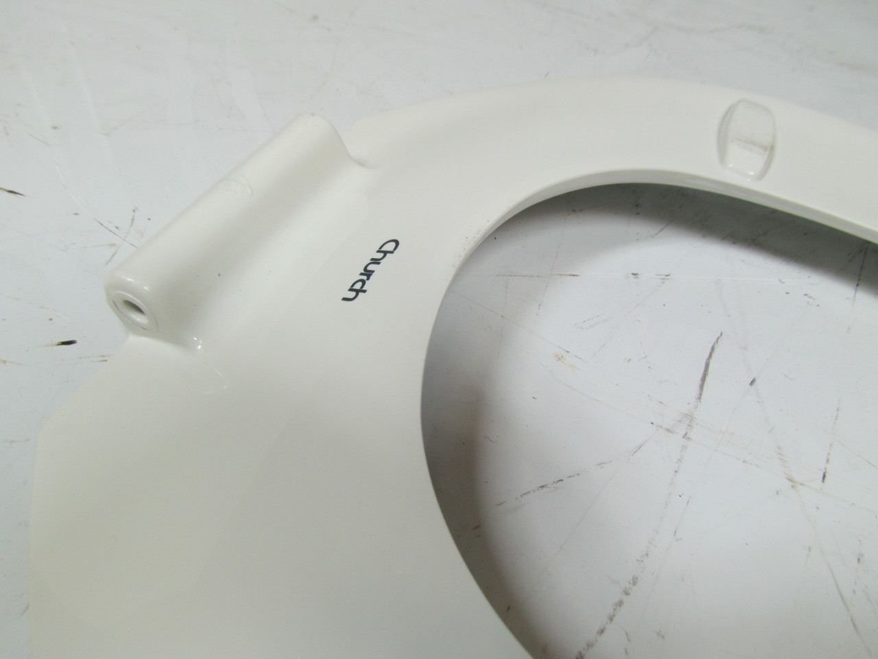 Church 295C White Elongated Open front no cover toilet seat molded