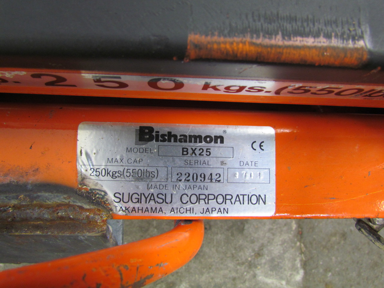 Bishamon BX25 Hydraulic elevating scissor lift table 550Lbs Cap. eBay