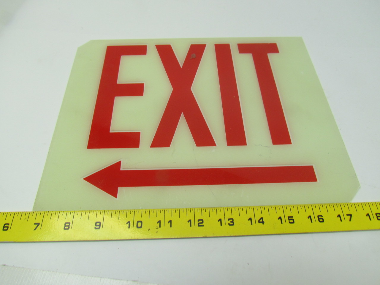 87/8" x 113/4" Reverse painted glass vintage exit sign lens lot of 4