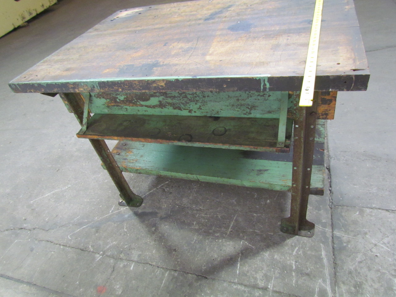 Vintage industrial butcher block workbench kitchen island 48