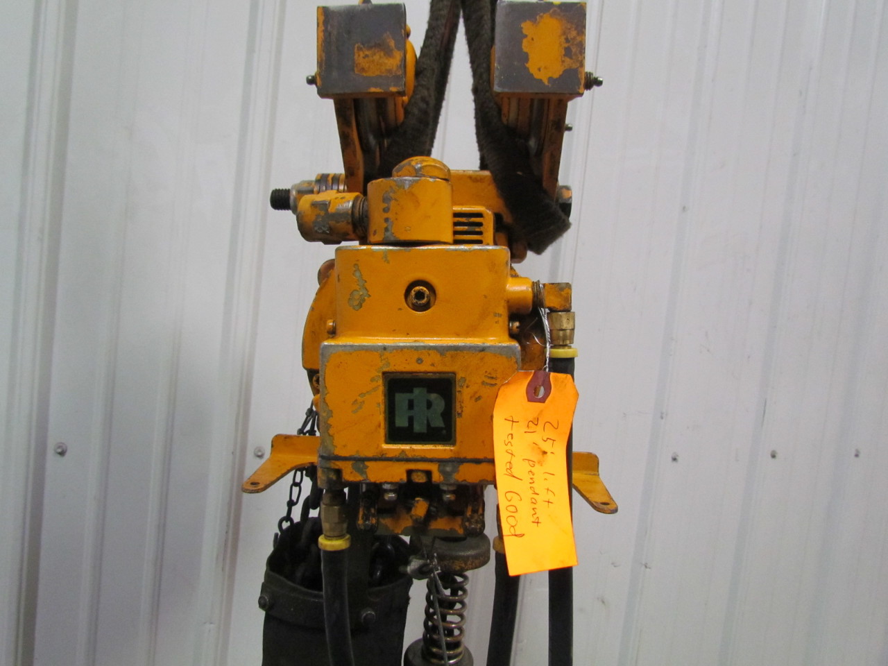 Ingersoll Rand 1/2 Ton Air Pneumatic Chain Hoist 25'Lift Pendant