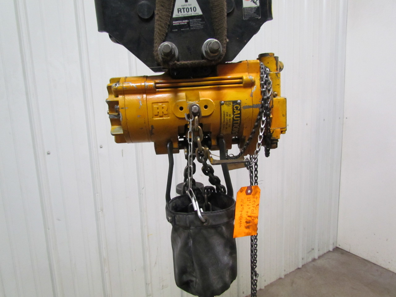 IR Ingersoll Rand 1/2 Ton Air Pneumatic Chain Hoist Trolley 13'6"Lift