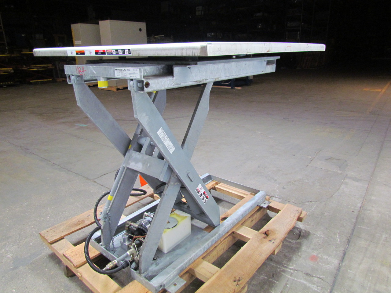 American lifts T36044 4000Lb Cap. Scissor lift table 4'x4' SS Top Galv