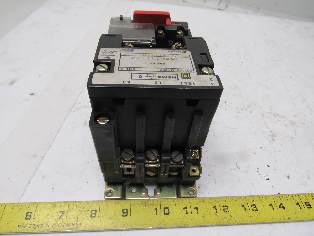 Square D 8536SBO2H20S Size 0 200/230V 3HP 50/60Hz Starter ... motor starter wiring diagram 120v coil 