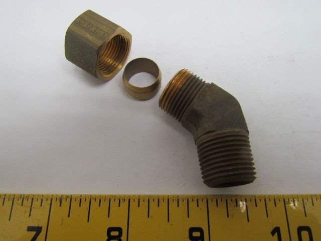 Parker 179C 8 6 1 2x3 8 45 Degree Elbow Compression Tube Fitting Brass Bullseye Industrial Sales