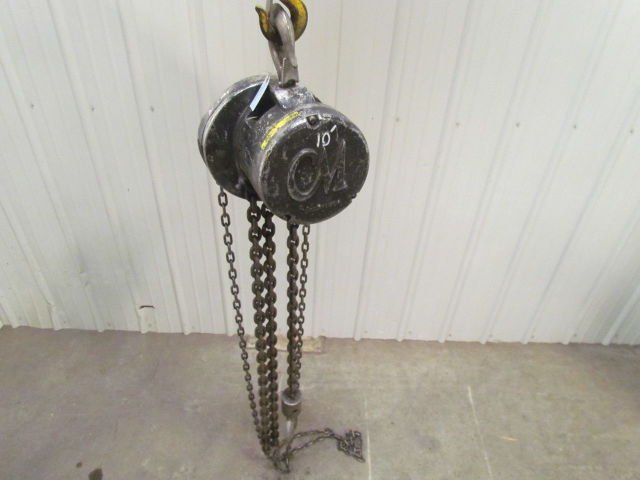 CM Cyclone 2 Ton Manual Chain Fall Hand Hoist 9' Lift 4000lb Capacity