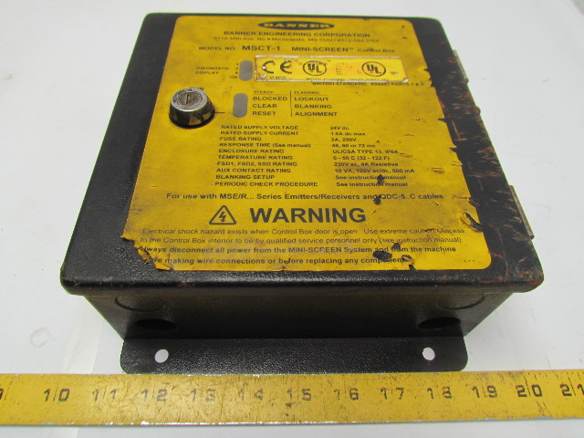 Banner MSCT-1 Mini Screen Control Box Without Key Safety Light ...