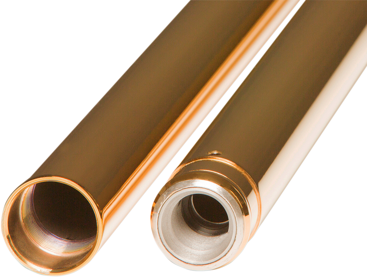 Custom Cycle Gold Pair Front 49mm OEM Fork Tubes For 0617 Harley Dyna