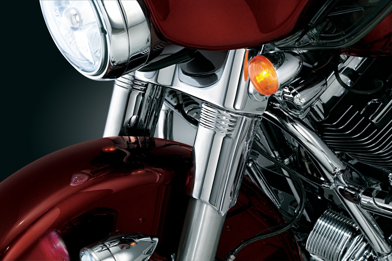 Kuryakyn 9613 Chrome Upper Fork Slider Covers Harley Davidson FLHTC