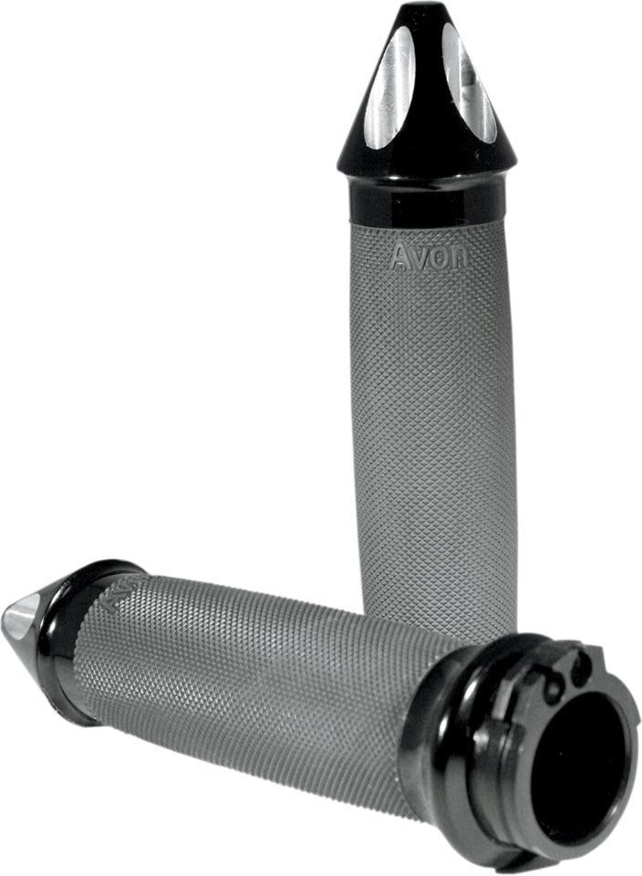 Avon 1" Black Motorcycle Grips W/Spiked End Caps Harley Davidson JT's