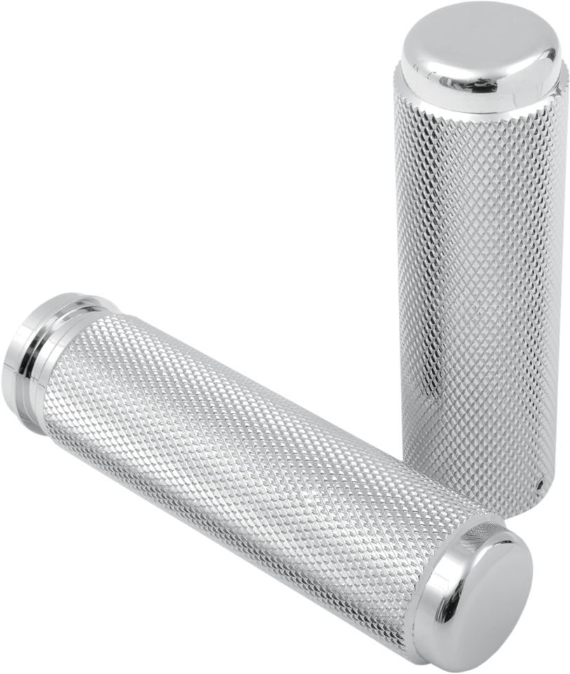 Pingel Chrome Knurled Handlebar TBW Grips 0816 Harley Touring Softail
