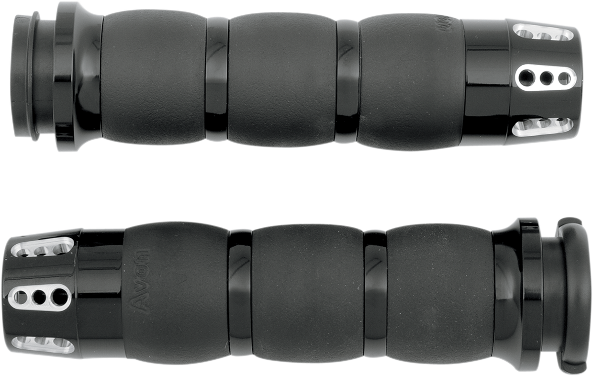 Avon Black Gatlin TBW Handlebar Hand Grips 20082022 Harley Touring