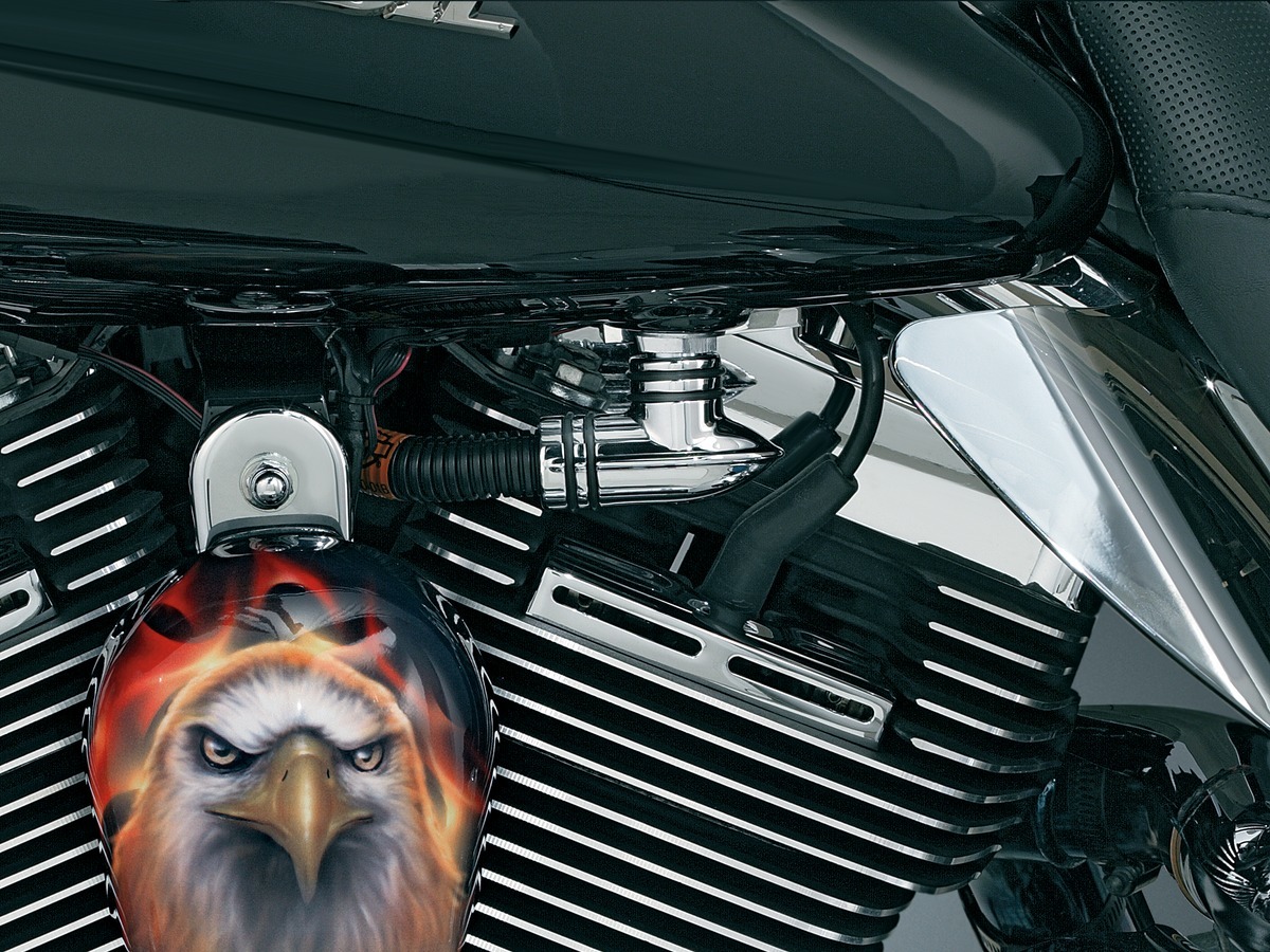 Kuryakyn Chrome Fuel Line Fitting Cover 0117 Harley DYNA