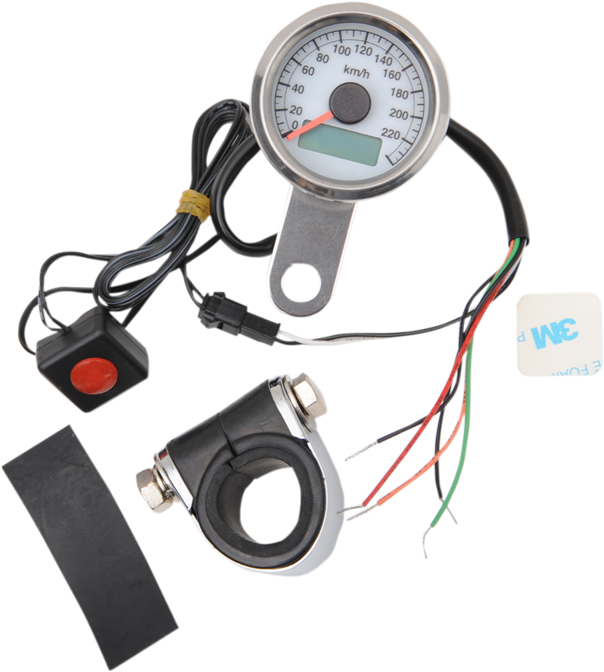 Drag Specialties Chrome 1.87" Speedo Electronic Motorcycle Speedometer