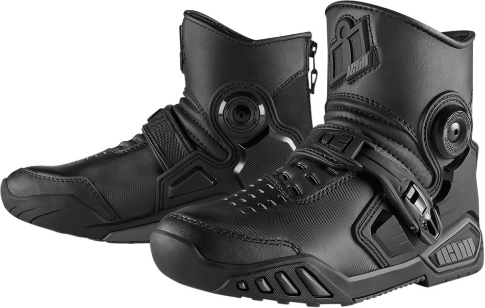 Mens Icon Black Textile Accelerant Motorcycle Riding Sport Racing Boots