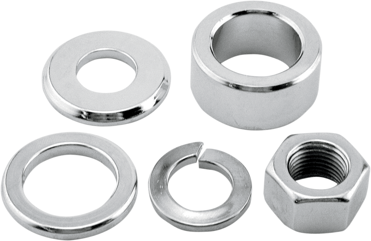 Colony Chrome Motorcycle Front Axle Spacer Nut Kit 0007 Harley Softail XL FXD JT's CYCLES