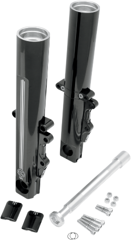 Performance Machine Dual Disc Black Lower Fork Legs for 08-13 Harley Touring
