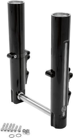 Performance Machine Dual Disc Black Lower Fork Legs for 14-17 Harley Touring