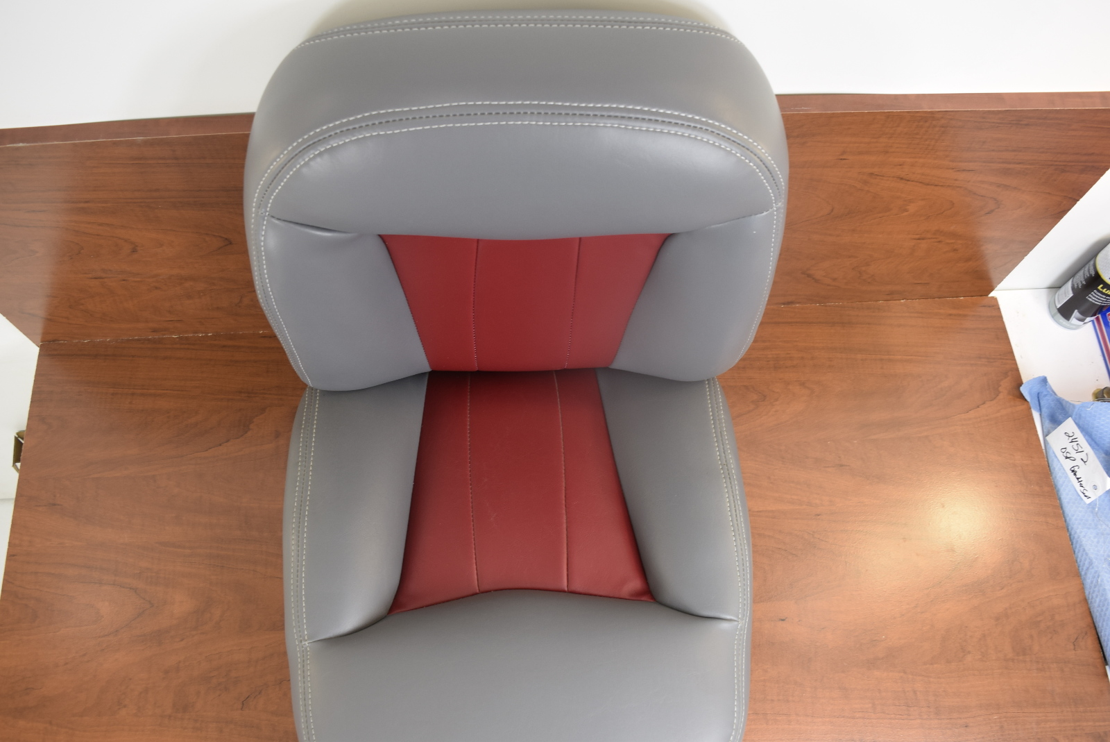 New Gambler Center Bass Boat Seat. Grey with red. eBay