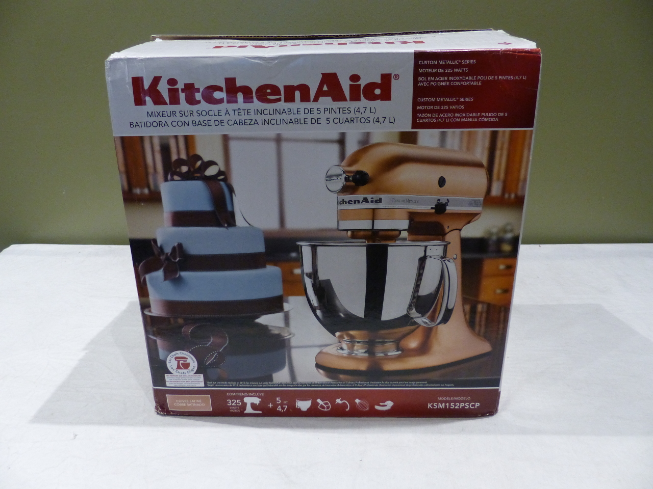 KITCHENAID MIXER 325 WATT KSM152PSCP SATIN COPPER TILT UP HEAD 10 SPEED