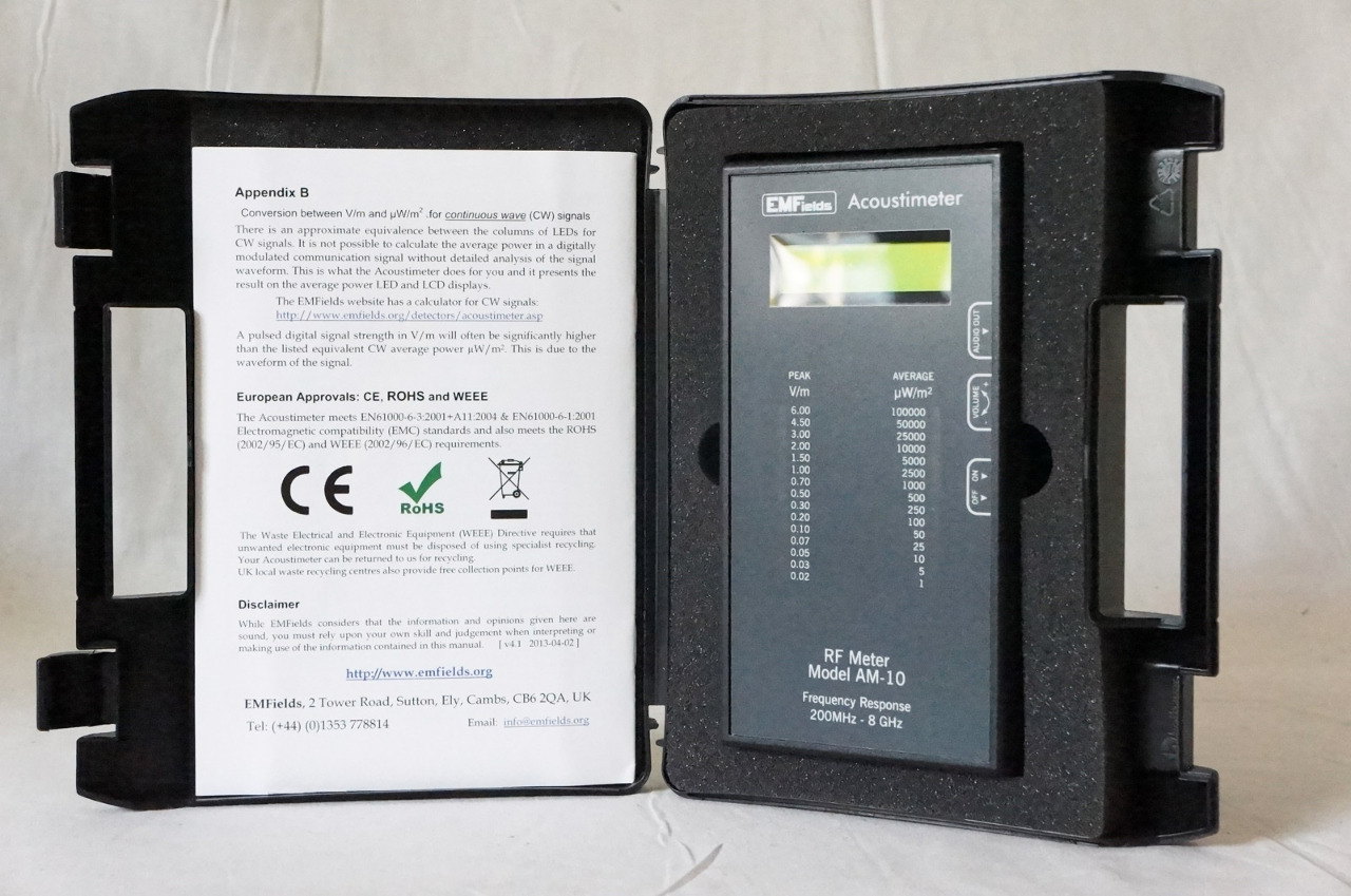 EMFIELDS ACOUSTIMETER RF METER MODEL AM10 RADIO FREQ MICROWAVE