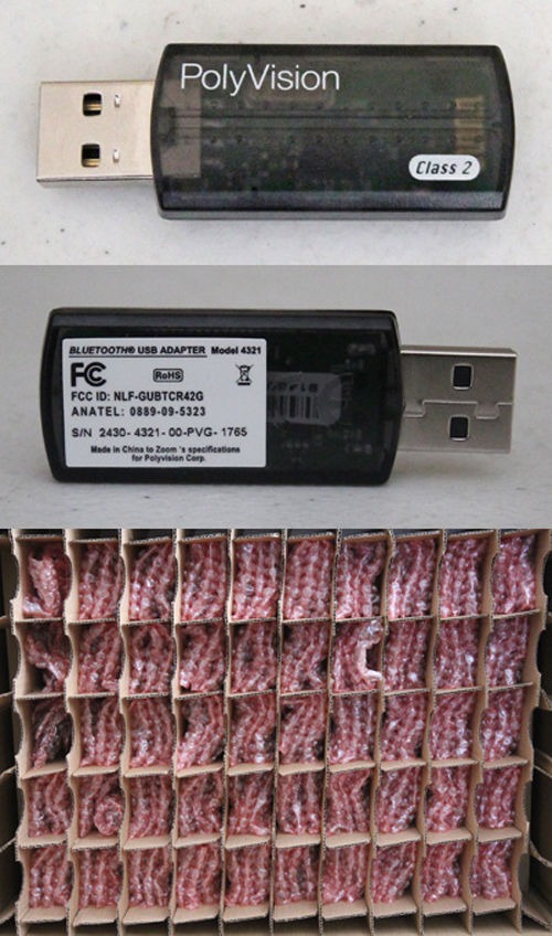 LOT OF 6 -  POLYVISION BLUETOOTH USB ADAPTER MOD: 4321 CLASS 2 NEW H221X022411