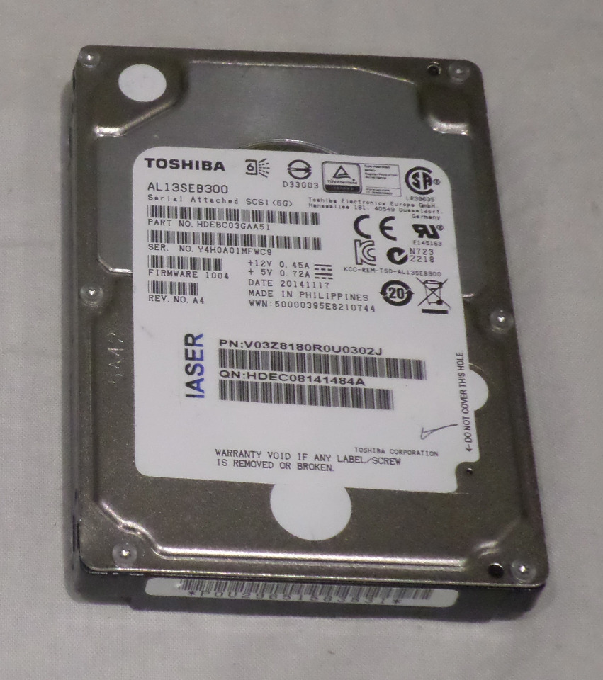 TOSHIBA 600GB SAS SCSI HARD DISK DRIVE 2.5" AL13SEB300 HDEBC03GAA51 | eBay