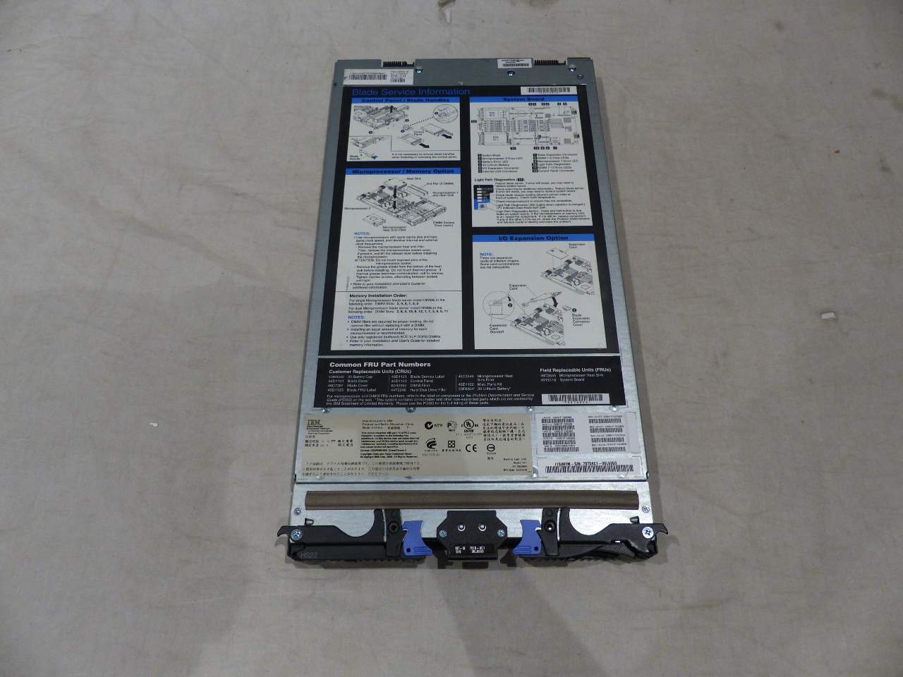 IBM HS22 BLADE 7870-AC1 INTEL 2.0GHZ 6* 2GB RAM QLOGIC 4GB 46M6067 ...