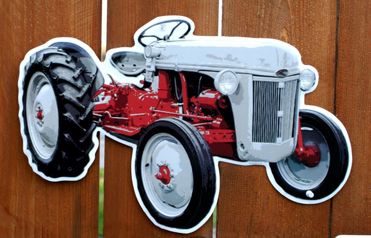 Ford Tractor Tin Metal Sign Farm Equipment Farming Country Barn Die Cut