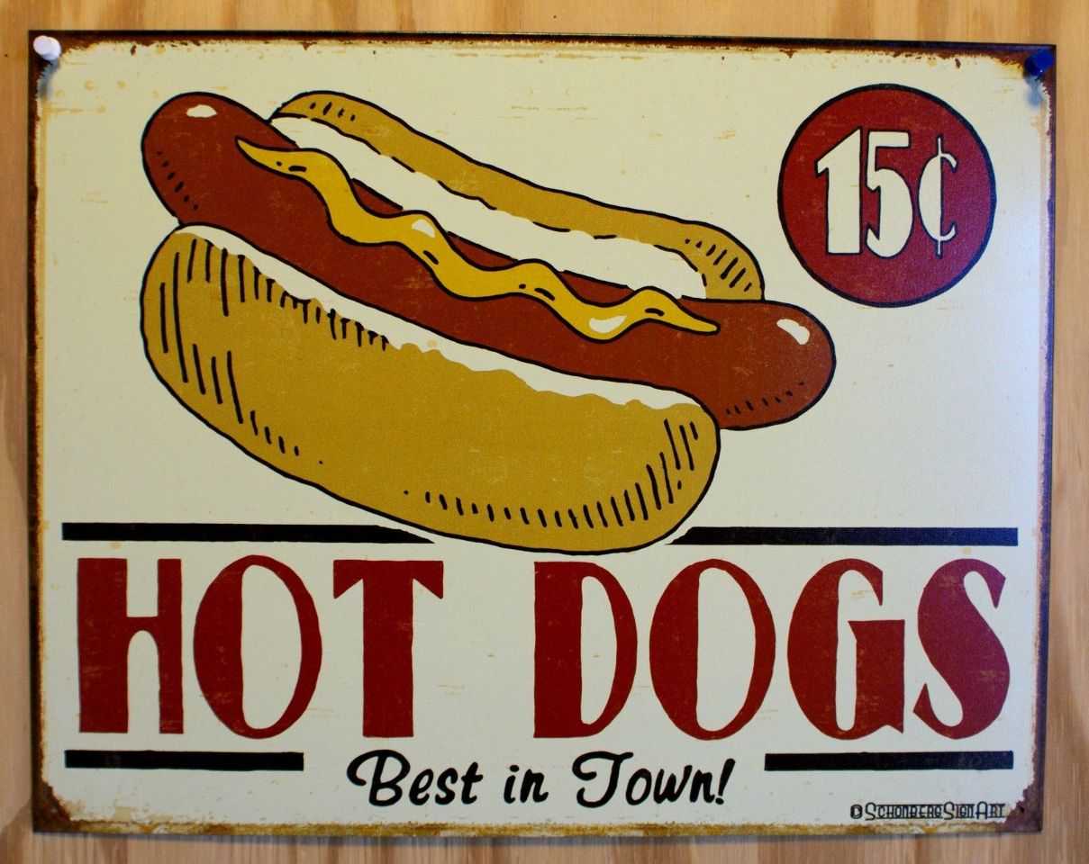 Hot Dogs Best In Town Tin Sign Grill Restuarant Home Kitchen Decor Hot Dogs Best In Town Tin Sign Grill Restuarant Home Kitchen Decor Summer E35